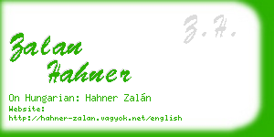 zalan hahner business card