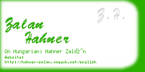 zalan hahner business card